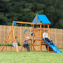 Dolphin Playground Backyard Adventure Swing Set for Kids - 6-in-1 Easy Assembly Outdoor Playset with Slide, 2 Swings, Monkey Bars | Great for Ages 3-8, Holds Multiple Kids, Perfect Family Gift-1