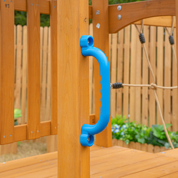 Dolphin Playground Backyard Adventure Swing Set for Kids - 6-in-1 Easy Assembly Outdoor Playset with Slide, 2 Swings, Monkey Bars | Great for Ages 3-8, Holds Multiple Kids, Perfect Family Gift