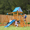 Dolphin Playground Backyard Adventure Swing Set for Kids - 6-in-1 Easy Assembly Outdoor Playset with Slide, 2 Swings, Monkey Bars | Great for Ages 3-8, Holds Multiple Kids, Perfect Family Gift-16