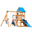 Dolphin Playground Backyard Adventure Swing Set for Kids - 6-in-1 Easy Assembly Outdoor Playset with Slide, 2 Swings, Monkey Bars | Great for Ages 3-8, Holds Multiple Kids, Perfect Family Gift-2