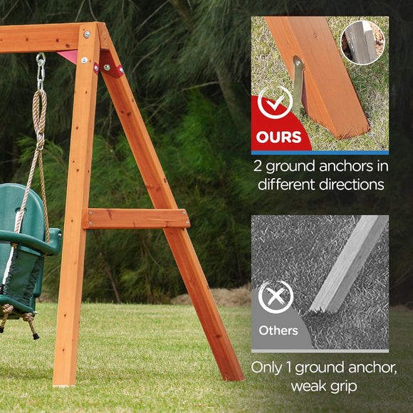 Dolphin Playground 5 in 1 Multifunction Toddler Swing Sets for Backyard, Outdoor Playset with Baby Swing, Outdoor Table, Blackboard, Slide, and Rock Climbing Wall,Toddler Swing Sets Ages 18mo to 4yrs